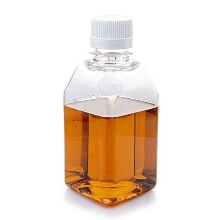 Globe Scientific Bottle, Square Media, PETG with HDPE Closure, 500mL, STERILE with Tamper Evident Shrink Band, 12PK 7610500